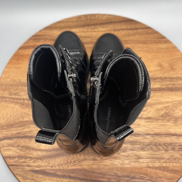 Donald J Pliner Camren Womens Size 8 M Black Patent Leather Combat Boots - Picture 5 of 8